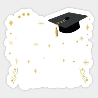 Proud Little Brother Of The Graduate | Bold White Text Matching Family Graduation Sticker